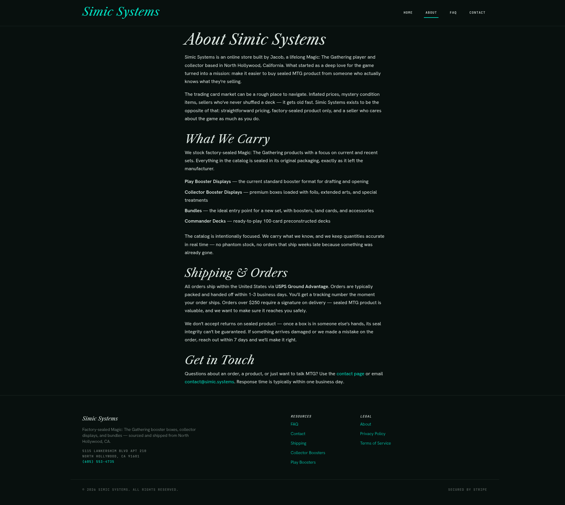 Redesigned about page